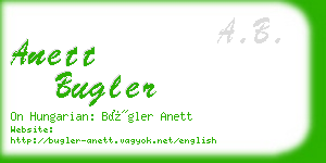 anett bugler business card